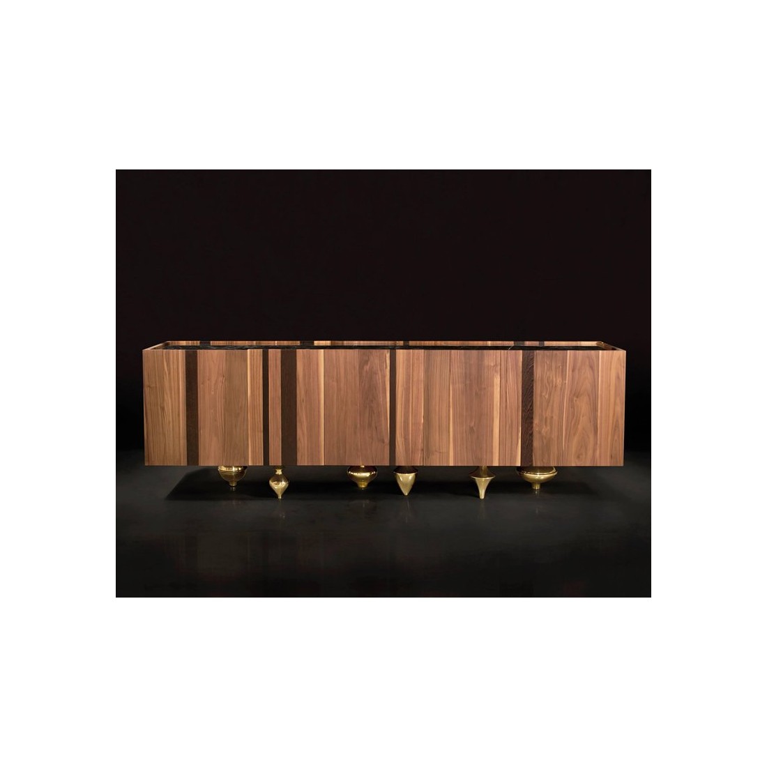 Р‘СѓС„РµС‚ Il Pezzo 1 Credenza modern buffet in solid walnut and wenge with marble top