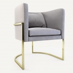 РљСЂРµСЃР»Рѕ JULIUS CHAIR - BRUSHED BRASS AND PINK VELVET