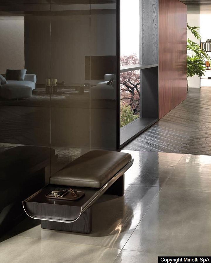 Банкетка Pilotis, дизайн Minotti