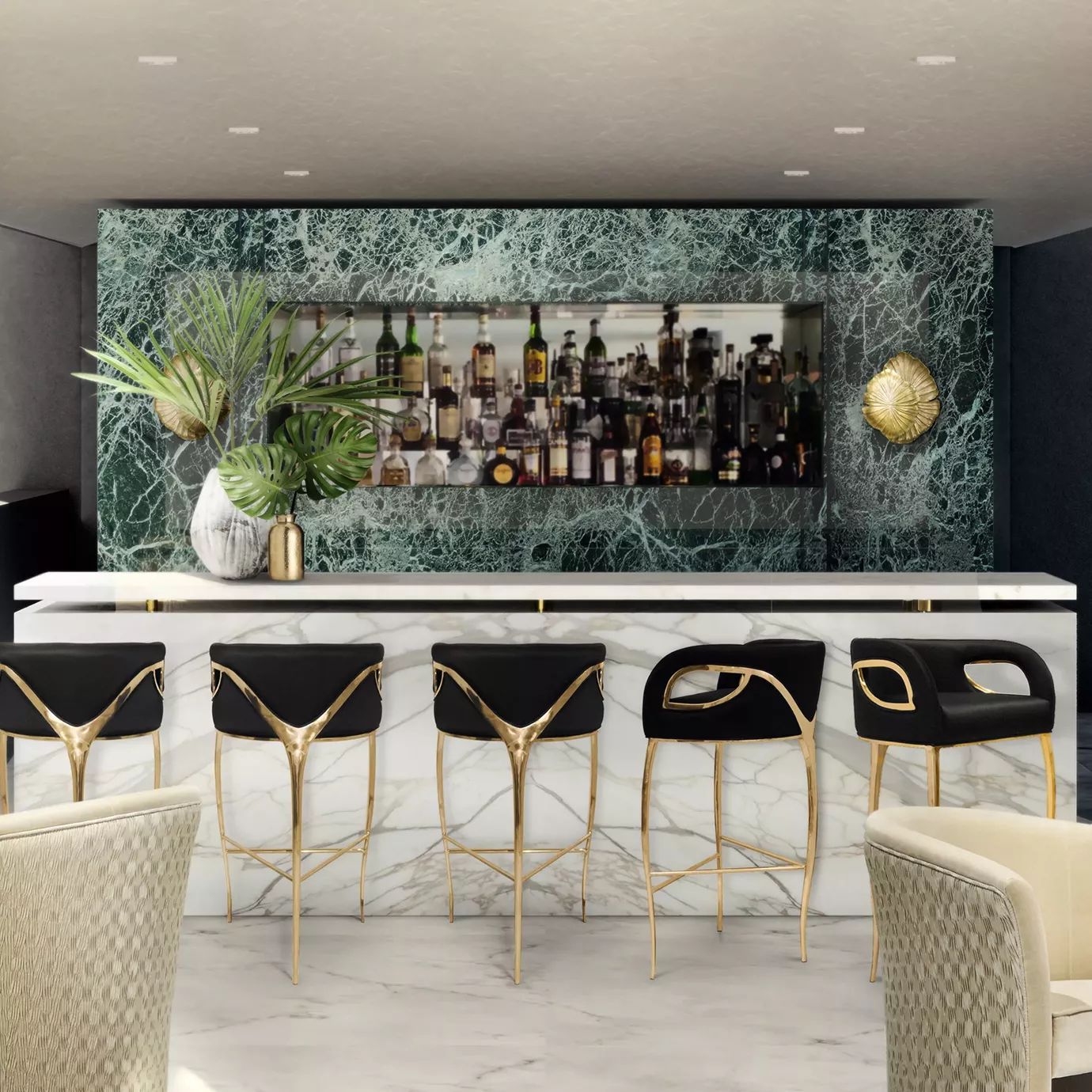 Барный стул Chandra от KOKET, дизайн Boca do Lobo