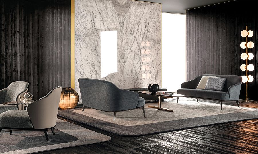 Диван Leslie, дизайн Minotti