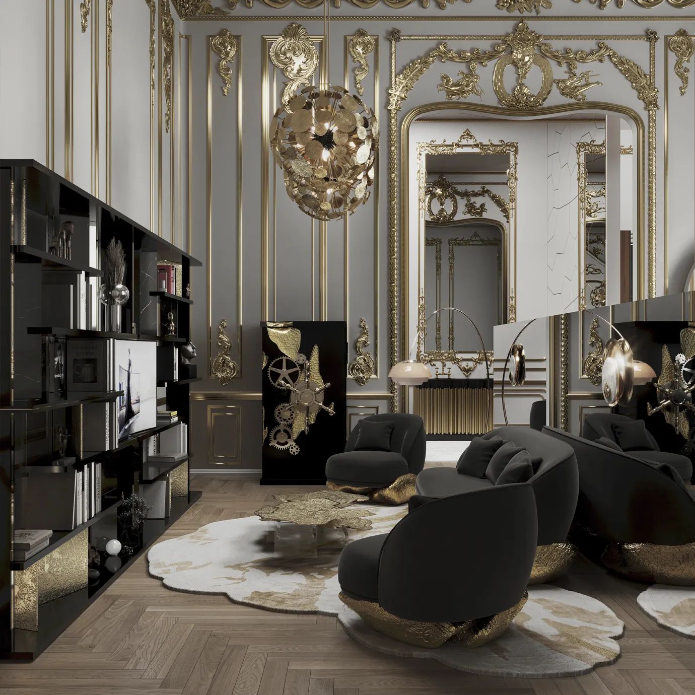 Книжный шкаф Garrett от KOKET, дизайн Boca do Lobo