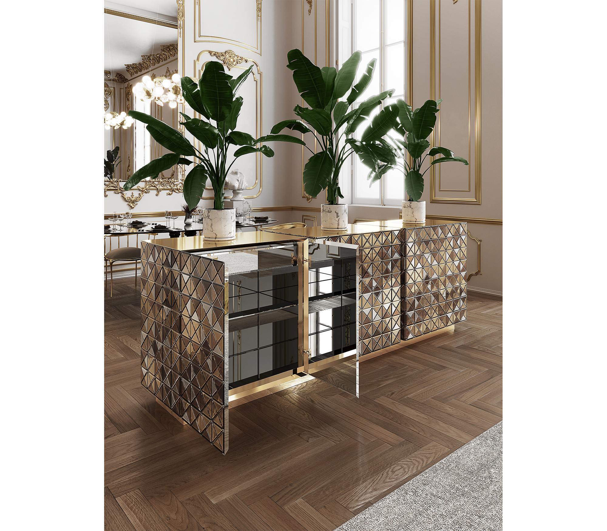 Комод PIXEL ANODIZED SIDEBOARD, дизайн Boca do Lobo