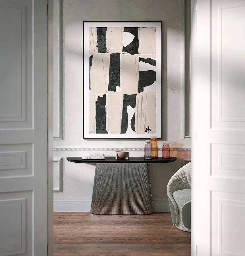 Консоль Adone Plisse, Plisse Silk Wood, дизайн фабрики Tonin Casa