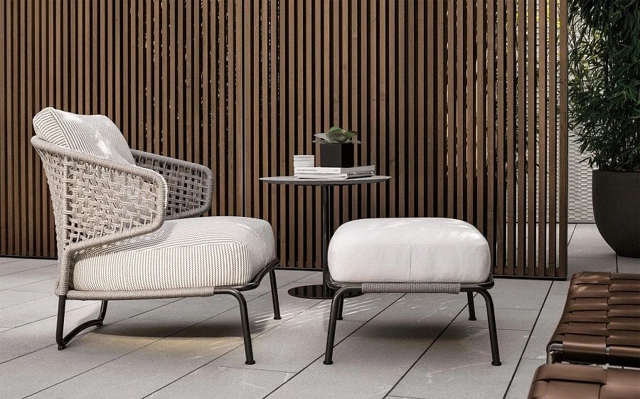 Кресло Aston Cord Outdoor, дизайн Minotti