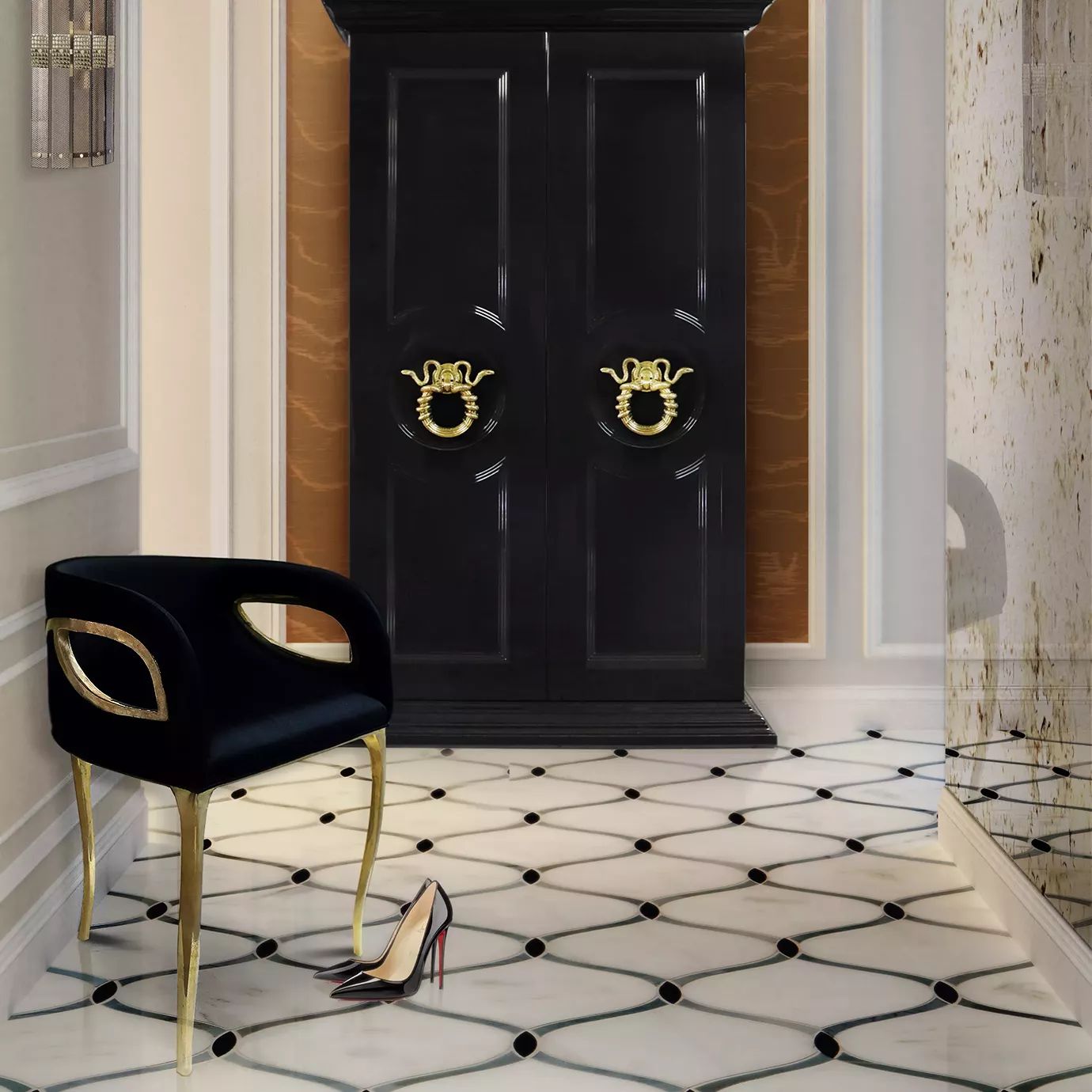 Полукресло Chandra от KOKET, дизайн Boca do Lobo