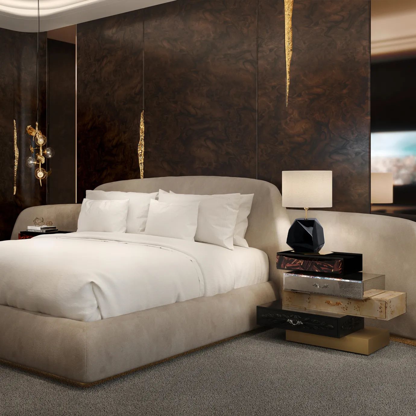 Тумба Frank Nightstand от KOKET, дизайн Boca do Lobo