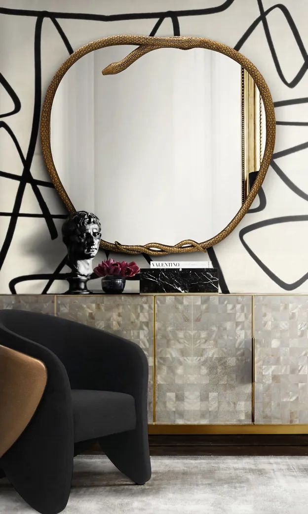 Зеркало Serpentine Apple-Shaped от KOKET, дизайн Boca do Lobo