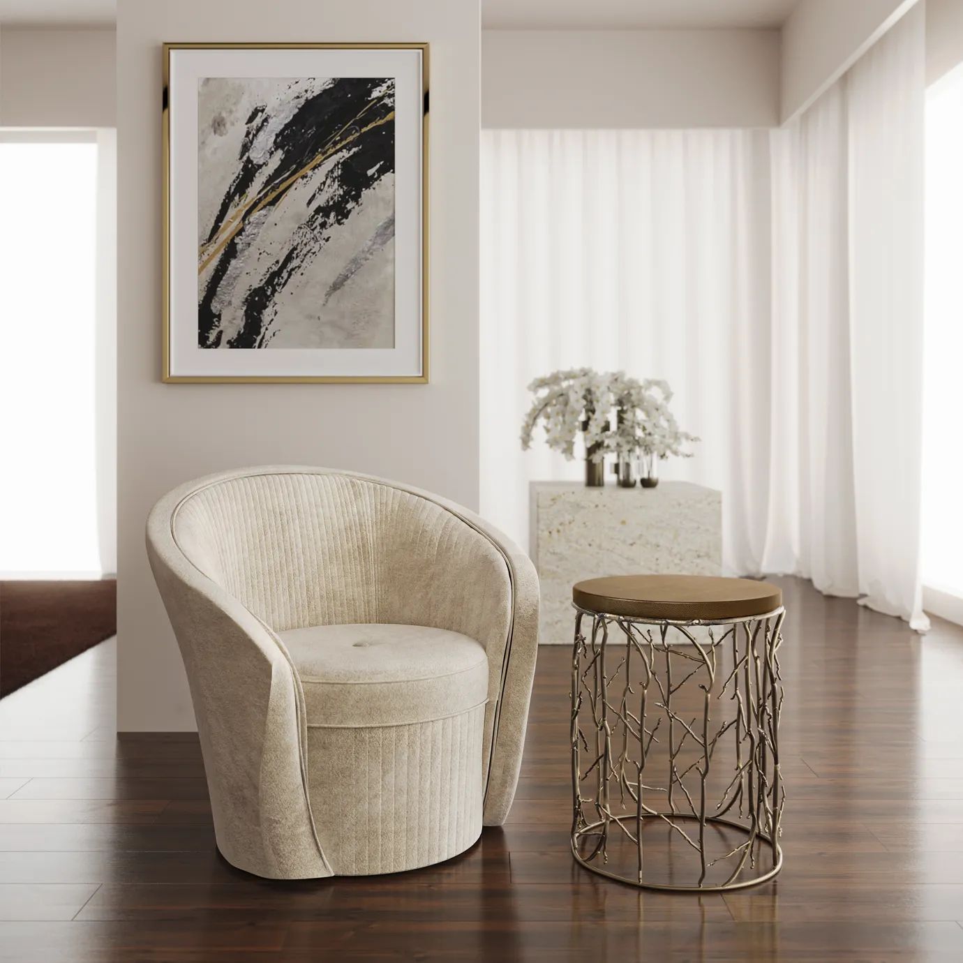 Журнальный столик Enchanted Synthetic Leather от KOKET, дизайн Boca do Lobo