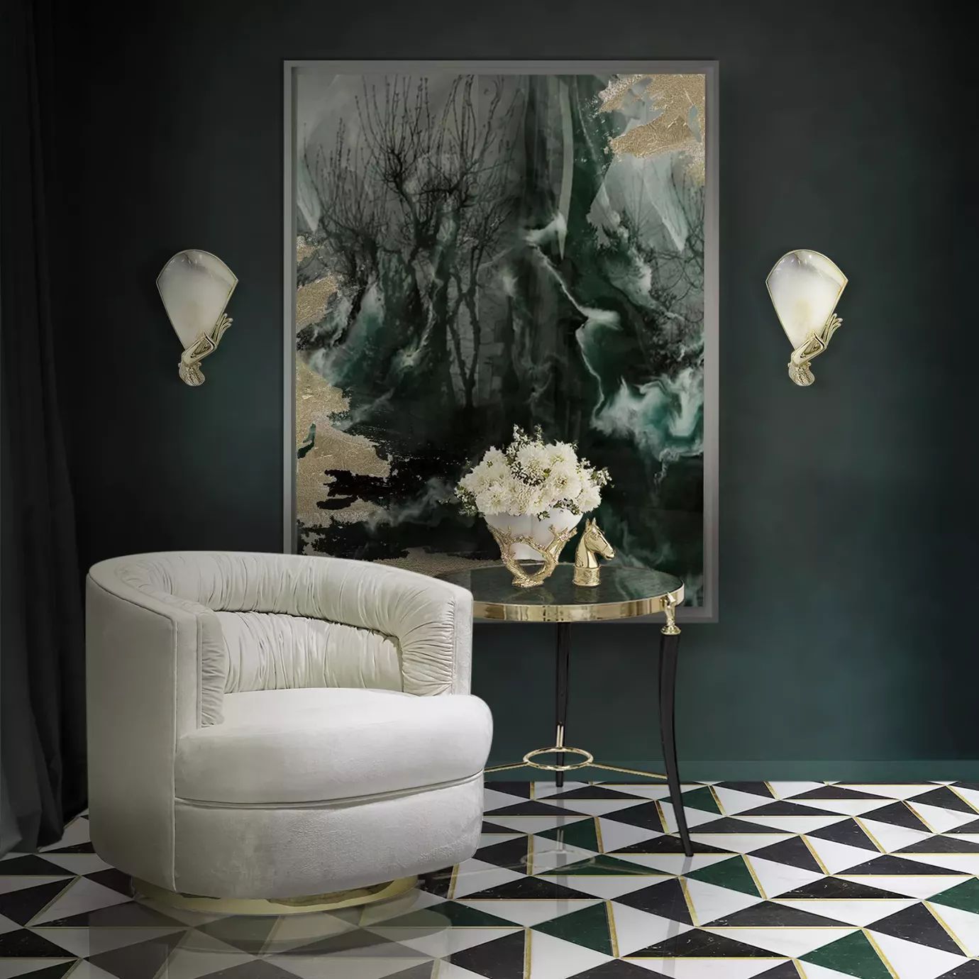 Журнальный столик Gisele Peacock Feather от KOKET, дизайн Boca do Lobo