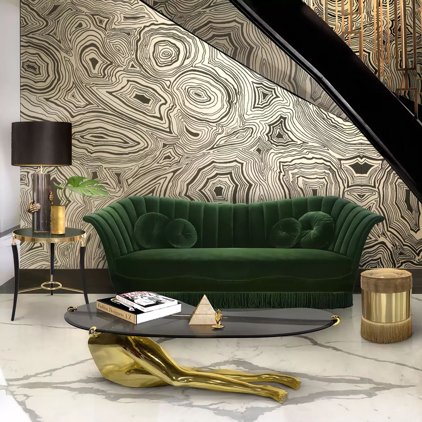 Журнальный столик Gisele Peacock Feather от KOKET, дизайн Boca do Lobo